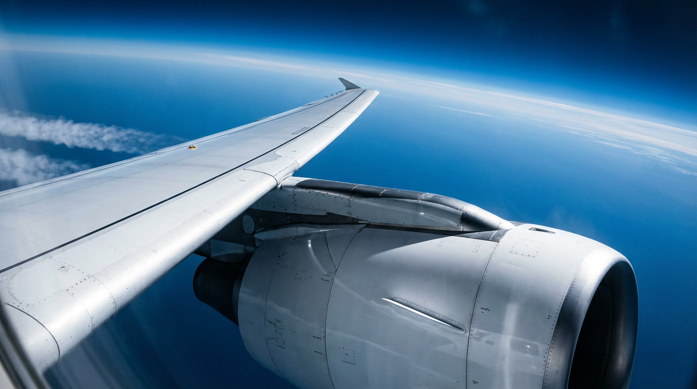 Commercial Aviation Wing in Flight